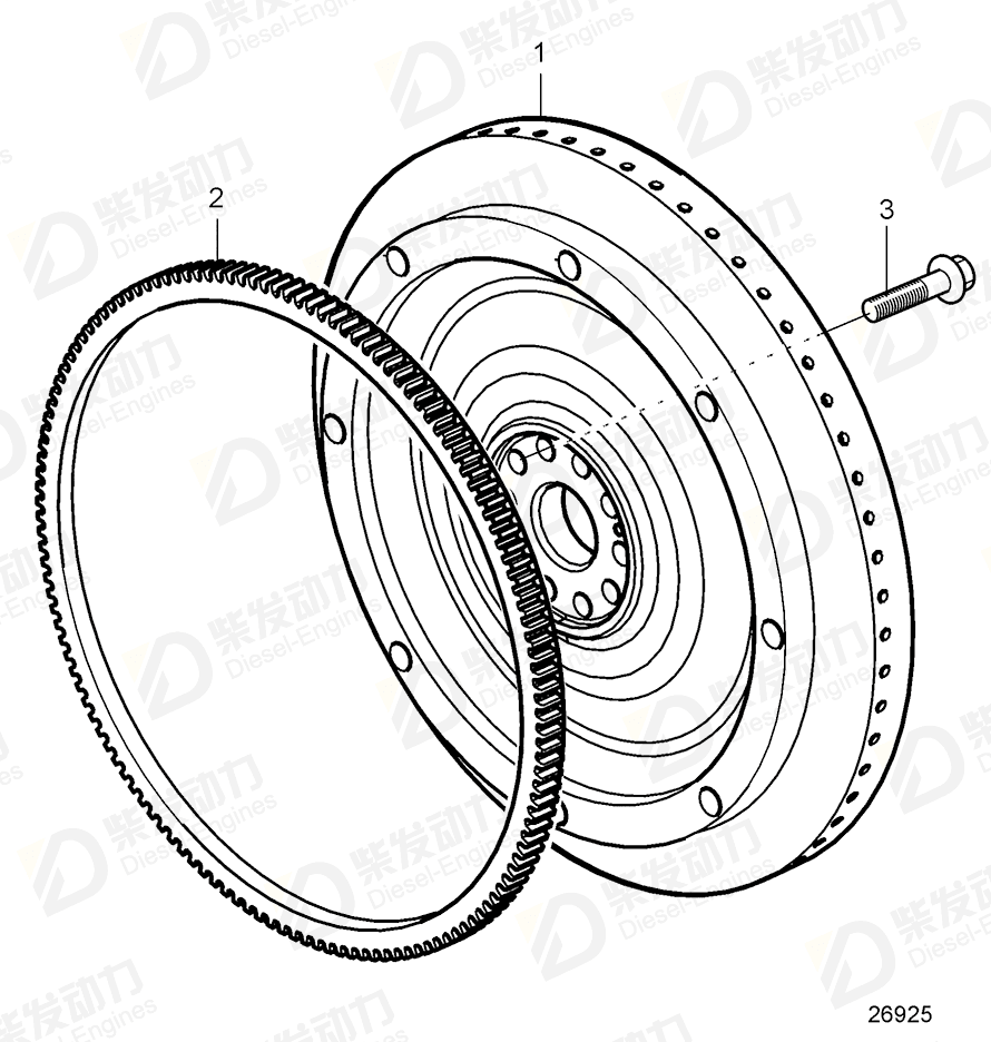 volvo penta Gear ring 21704781 Drawing volvo penta Gear ring 21704781 Drawing